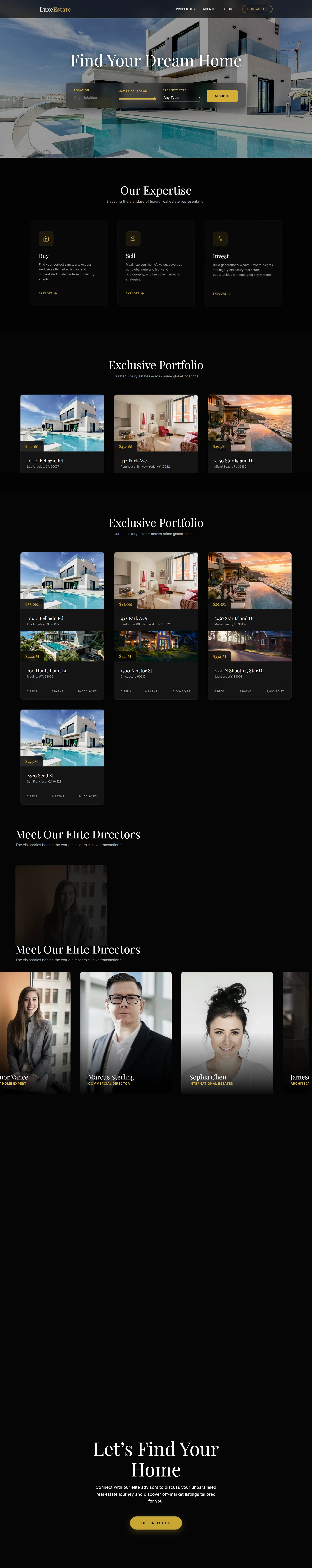 LuxeEstate website screenshot